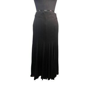 Jenne Maag Womens Maxi Skirt Black Size XSP Casual Pleated Flare Fit Side Zipper